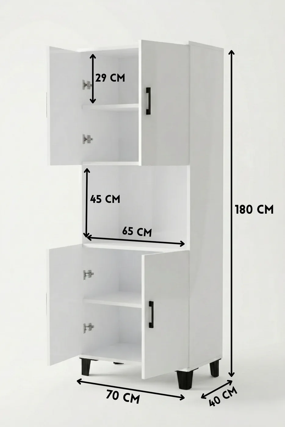 Vertikaler Küchenschrank - Weiß