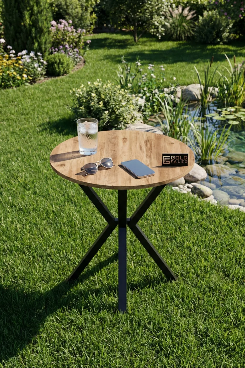 Runder Esstisch, 70cm - Braun