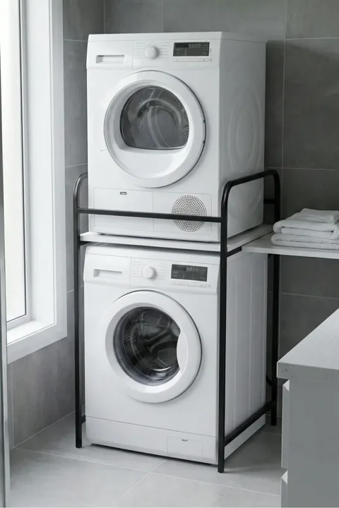 Washing Machine & Dryer Cabinet Metal Legs - Black