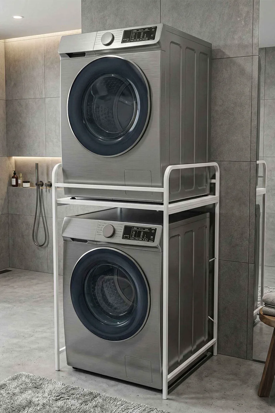 Washing Machine & Dryer Cabinet Metal Legs - White