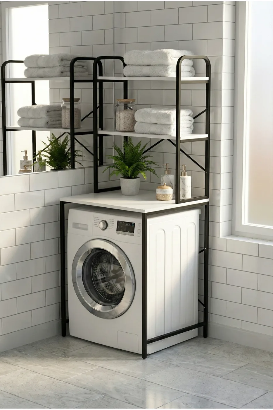 Washing Machine Cabinet Metal Legs - Black