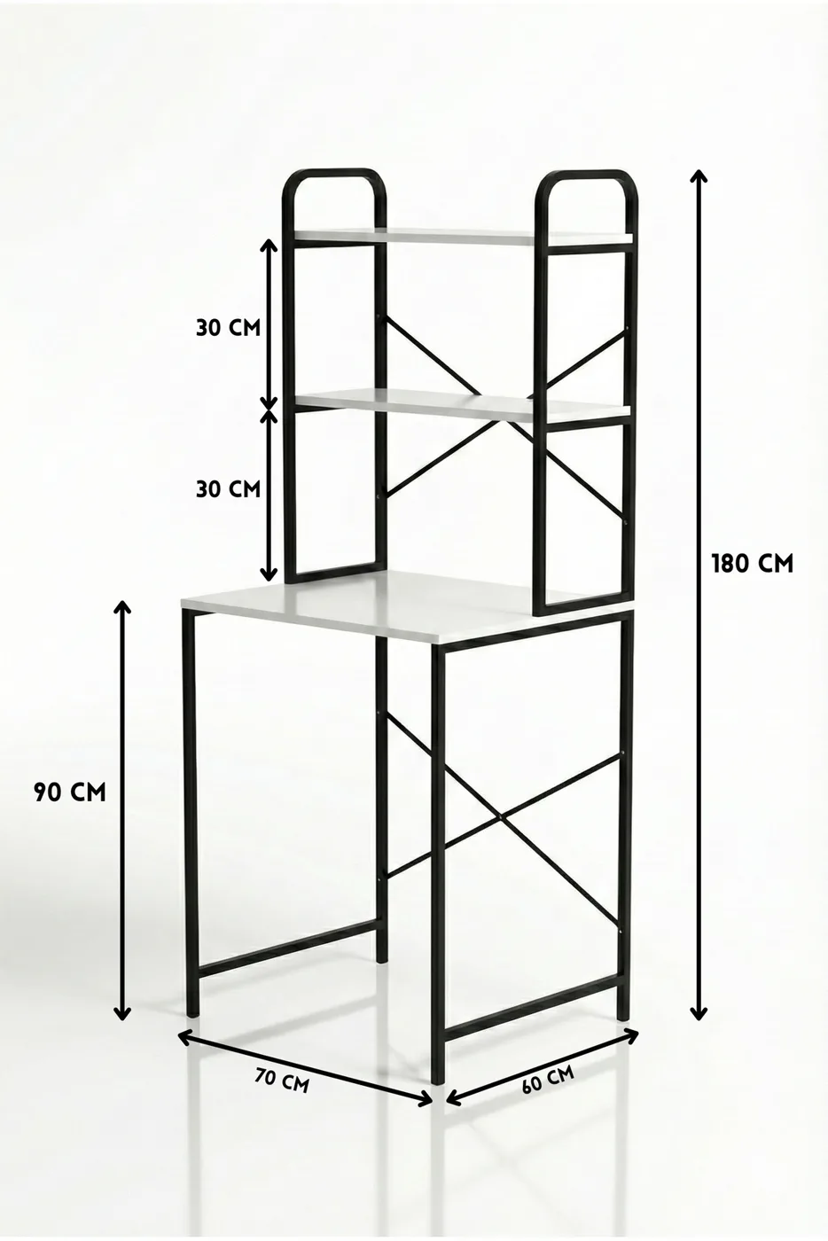 Meuble pour machine à laver, pieds en métal - noir