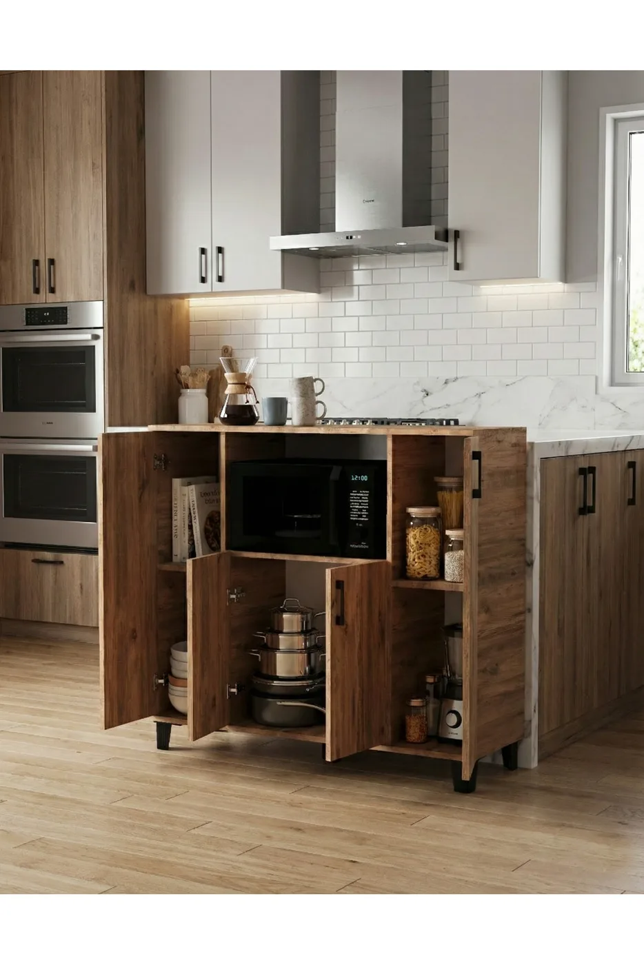 Meuble de cuisine horizontal style four - marron