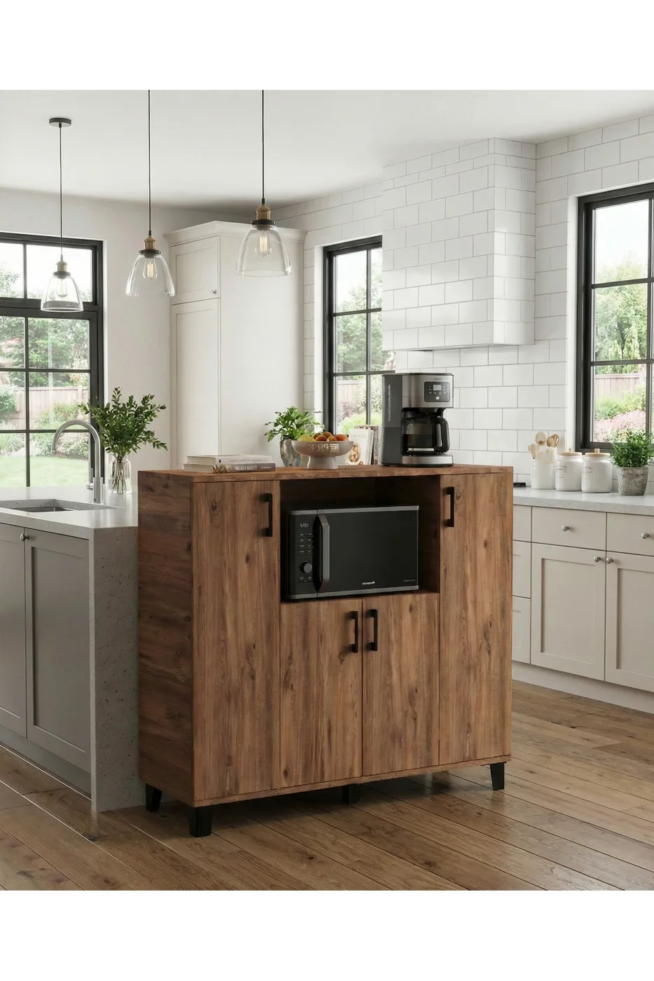 Meuble de cuisine horizontal style four - marron
