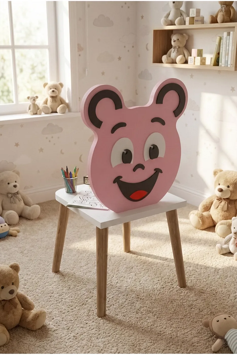 Woonmeubelen houten poten - roze