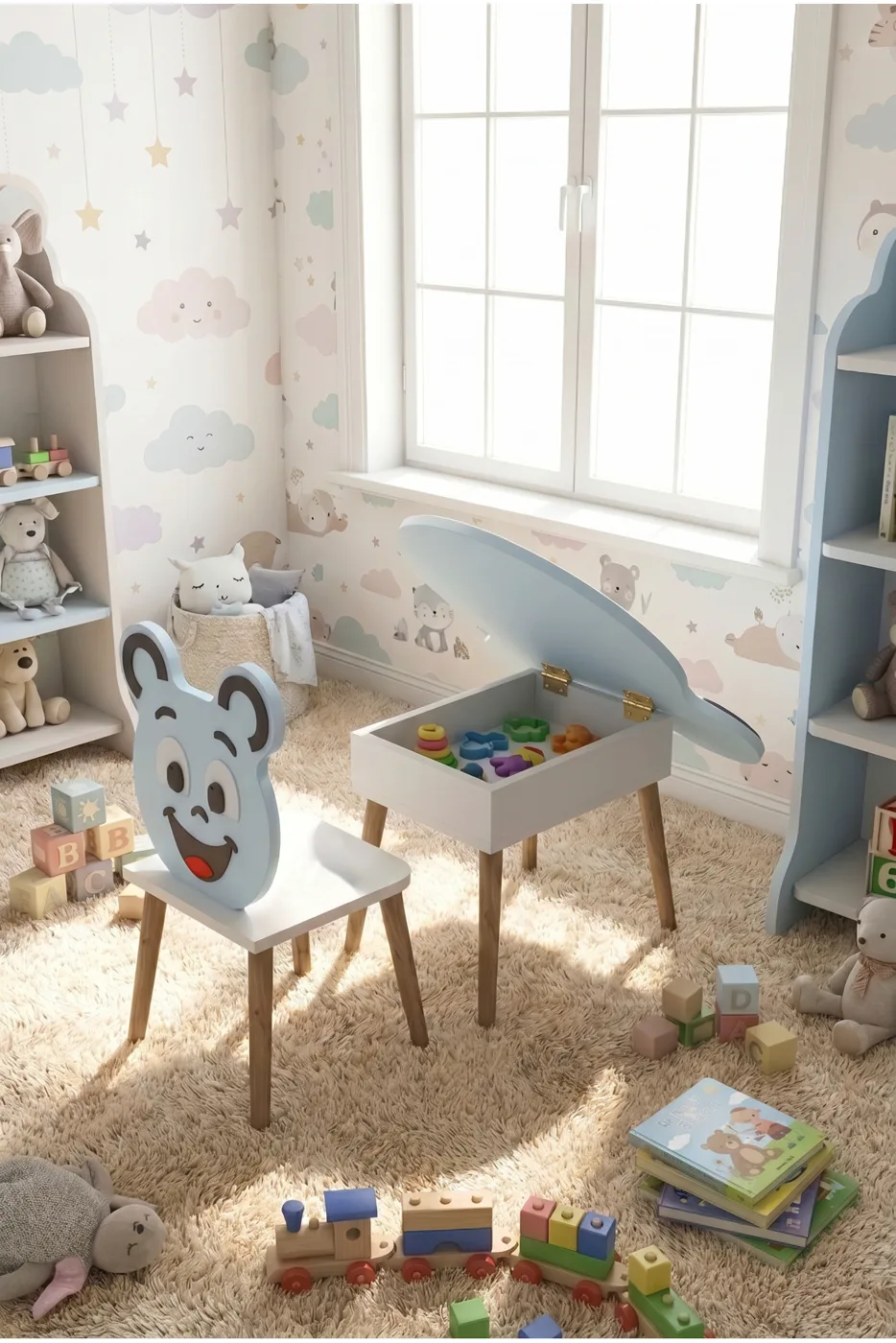 Happy Face Play & Activity Table - Blue