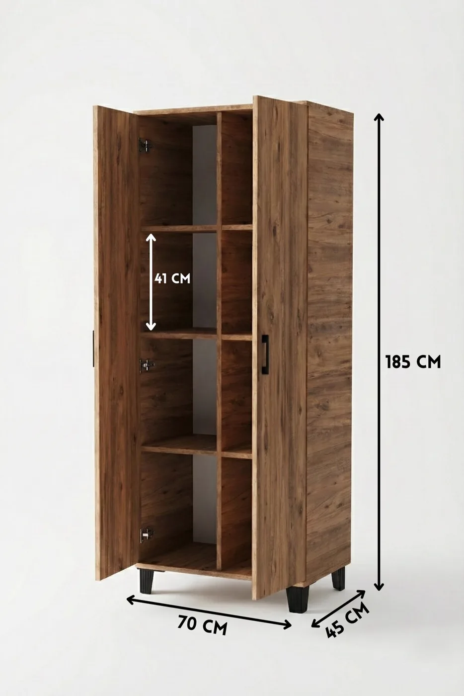 8-Compartment Pantry Cabinet - Atlantic Pine