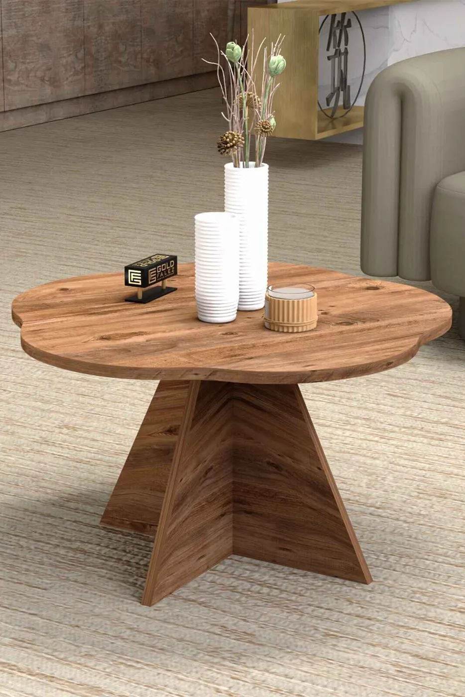 Table basse géométrique Cicek - marron