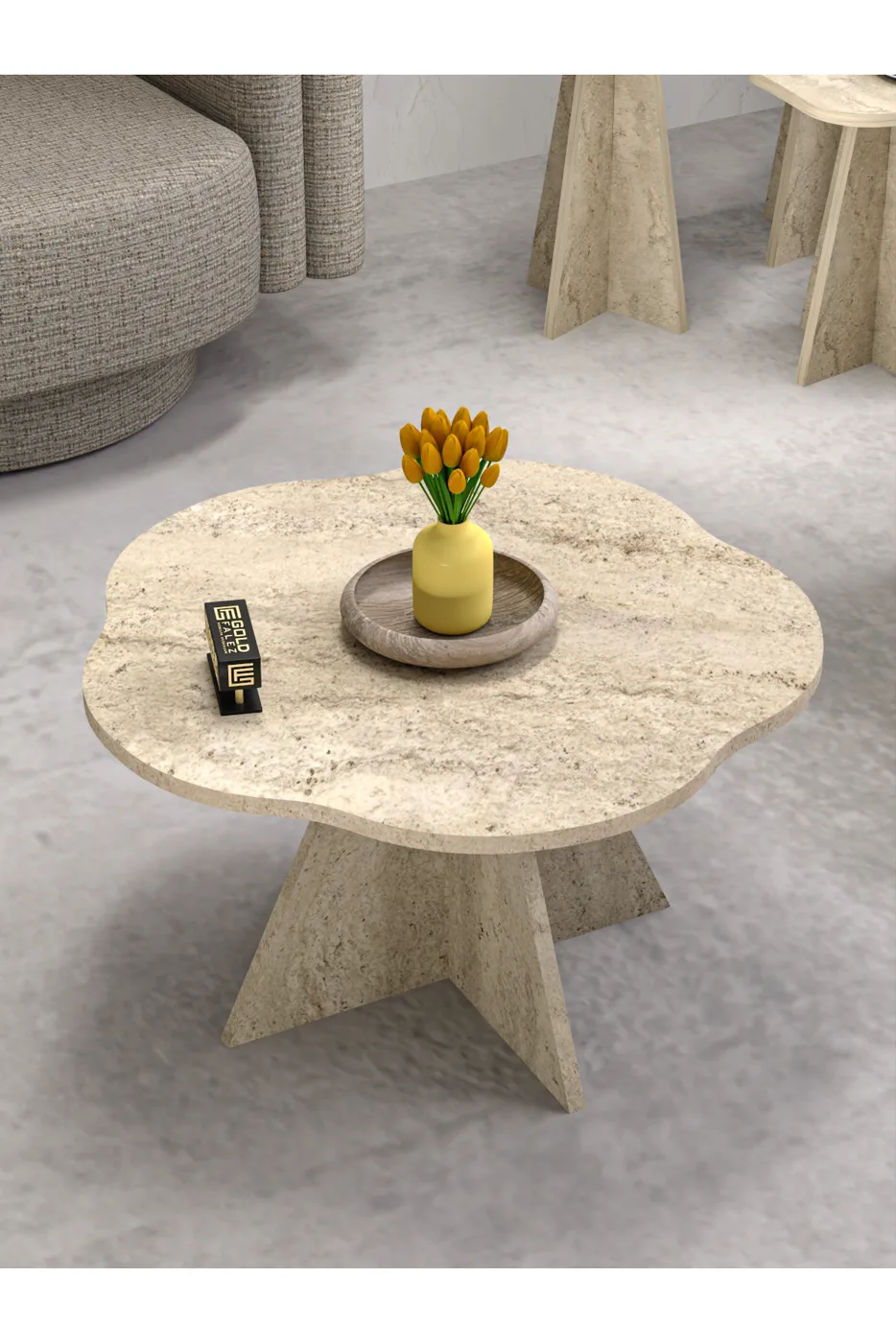 Table basse géométrique Cicek - beige