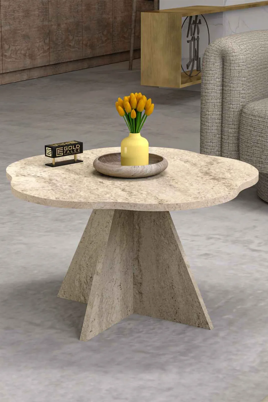Table basse géométrique Cicek - beige