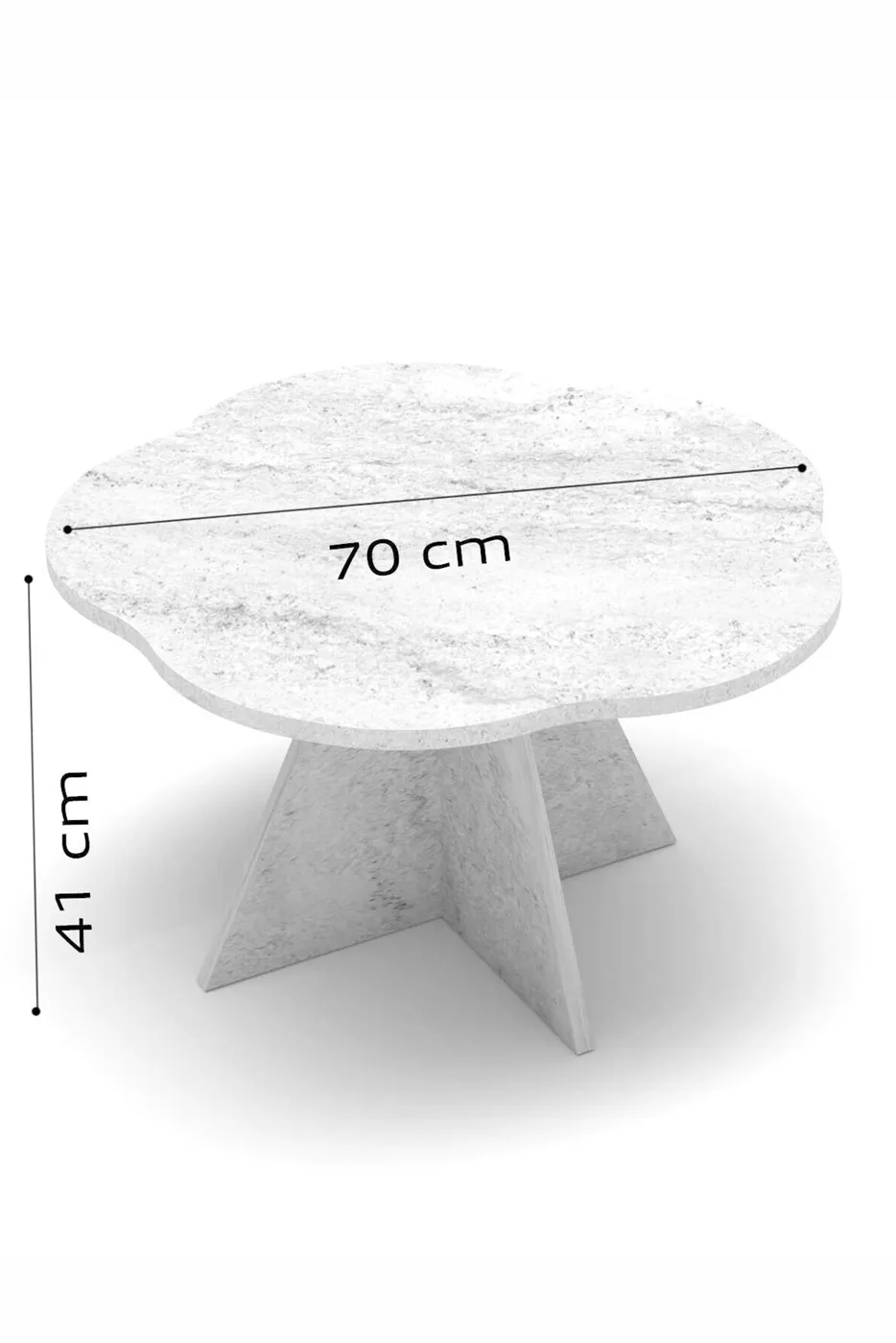 Tavolino da salotto geometrico Cicek - bianco