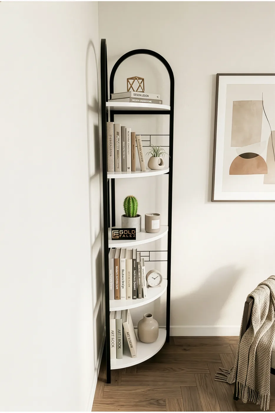 Bohemian Bookcase & Planter Stand - White