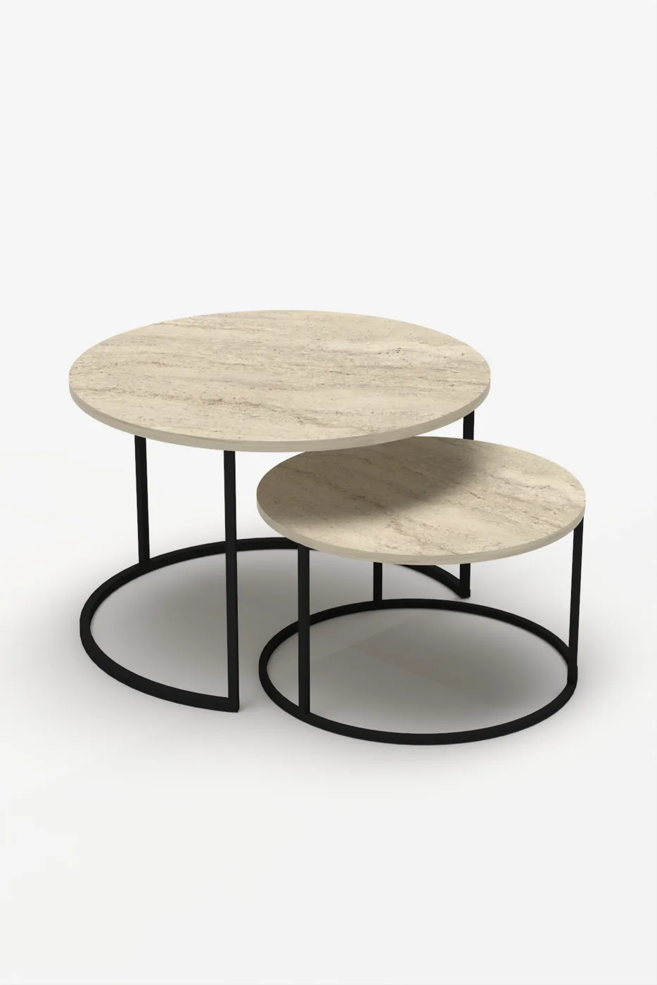 Bade 2-Piece Round Coffee Table - Beige
