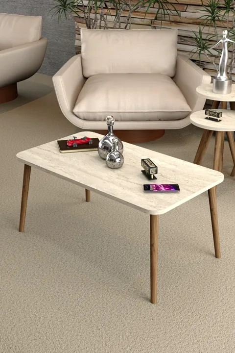 Torna Square Coffee Table - Ecru