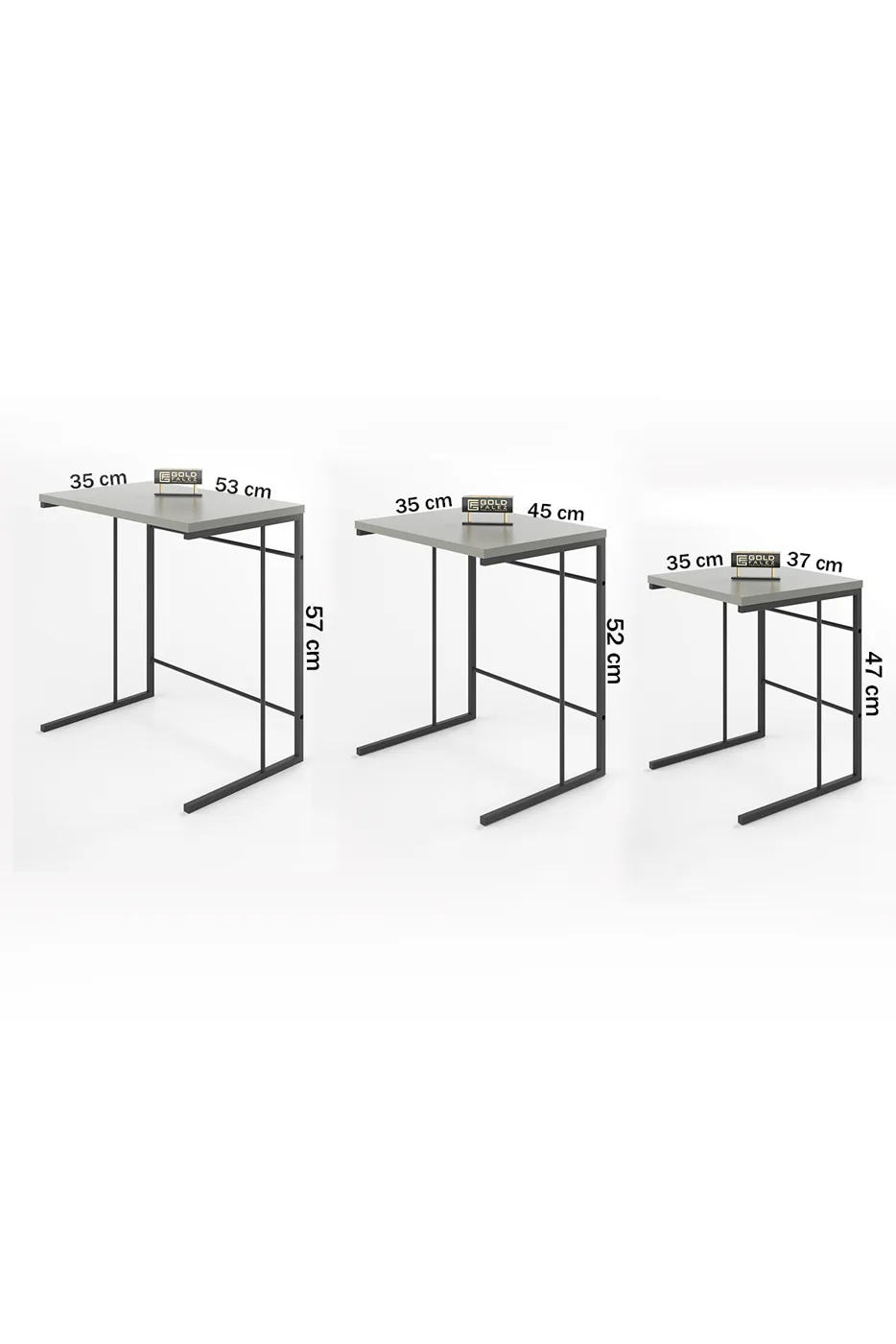 Solo 3-Piece Square Nesting Table Set - White