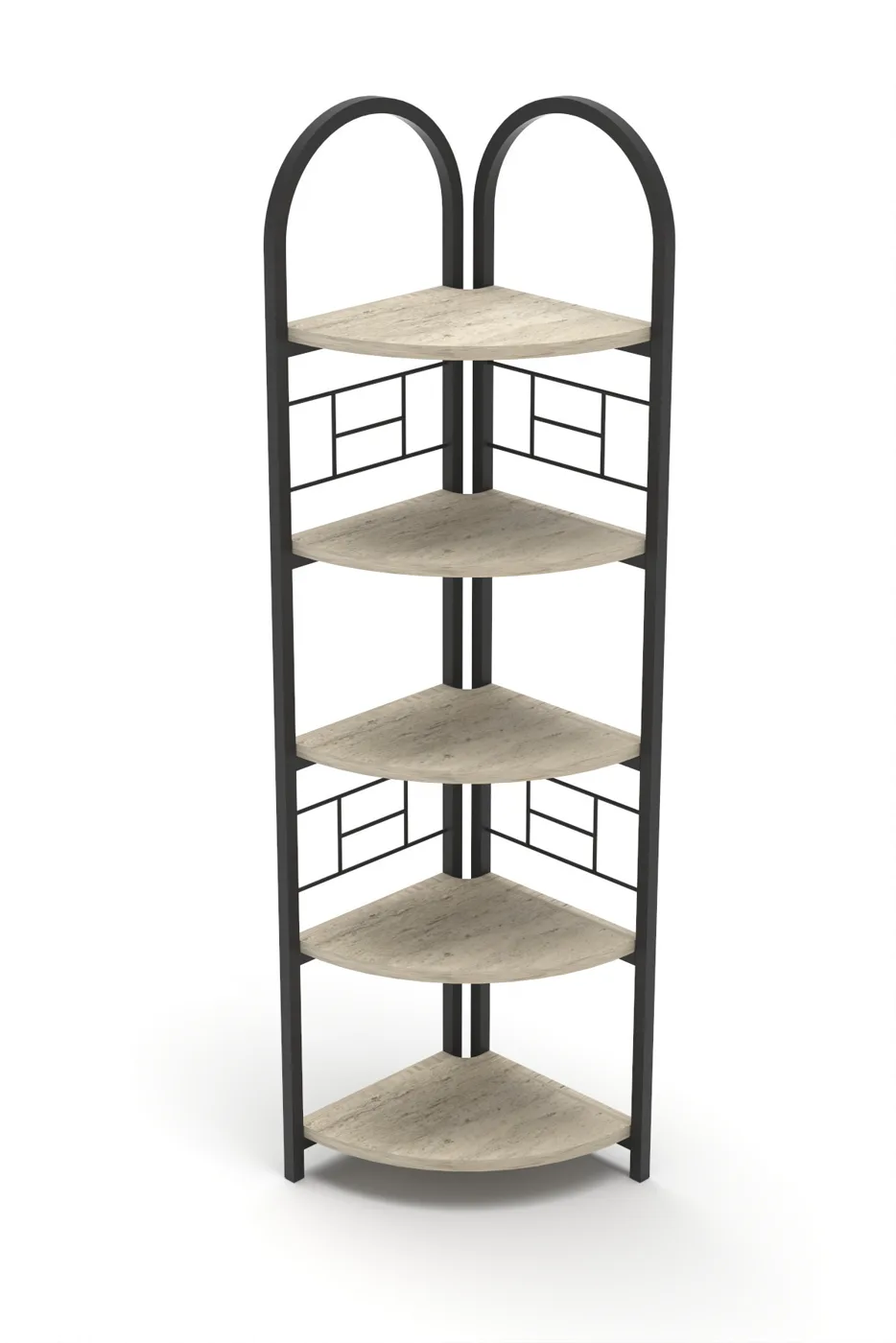 Bohemian Corner Bookcase & Planter Stand - Beige