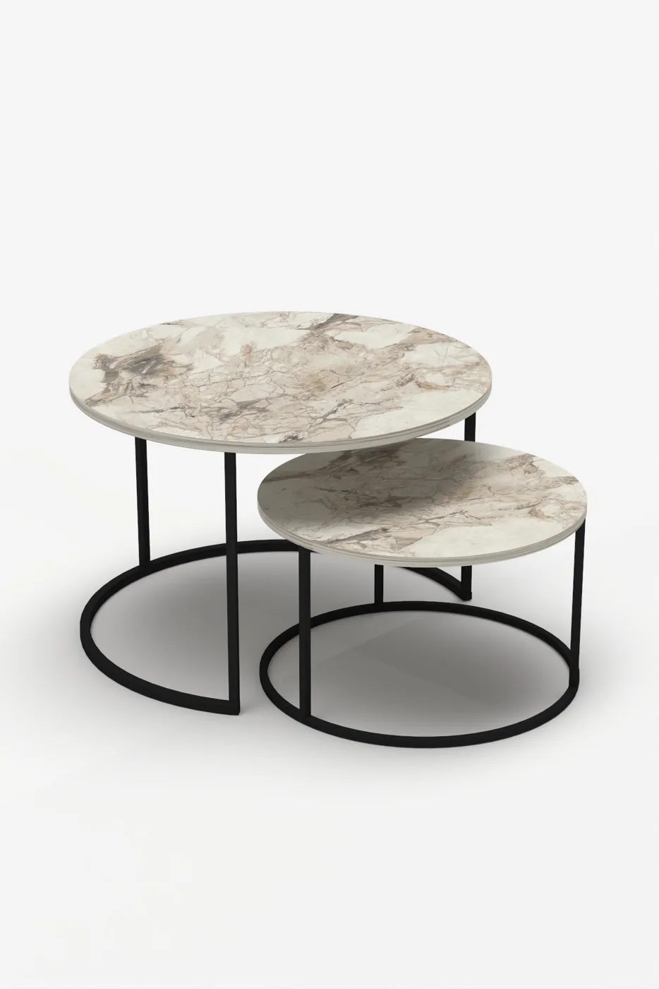 Bade 2-Piece Round Coffee Table - Ecru