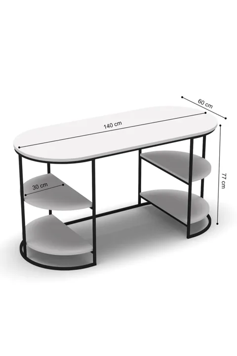 Dolunay 2-Piece Desk - White