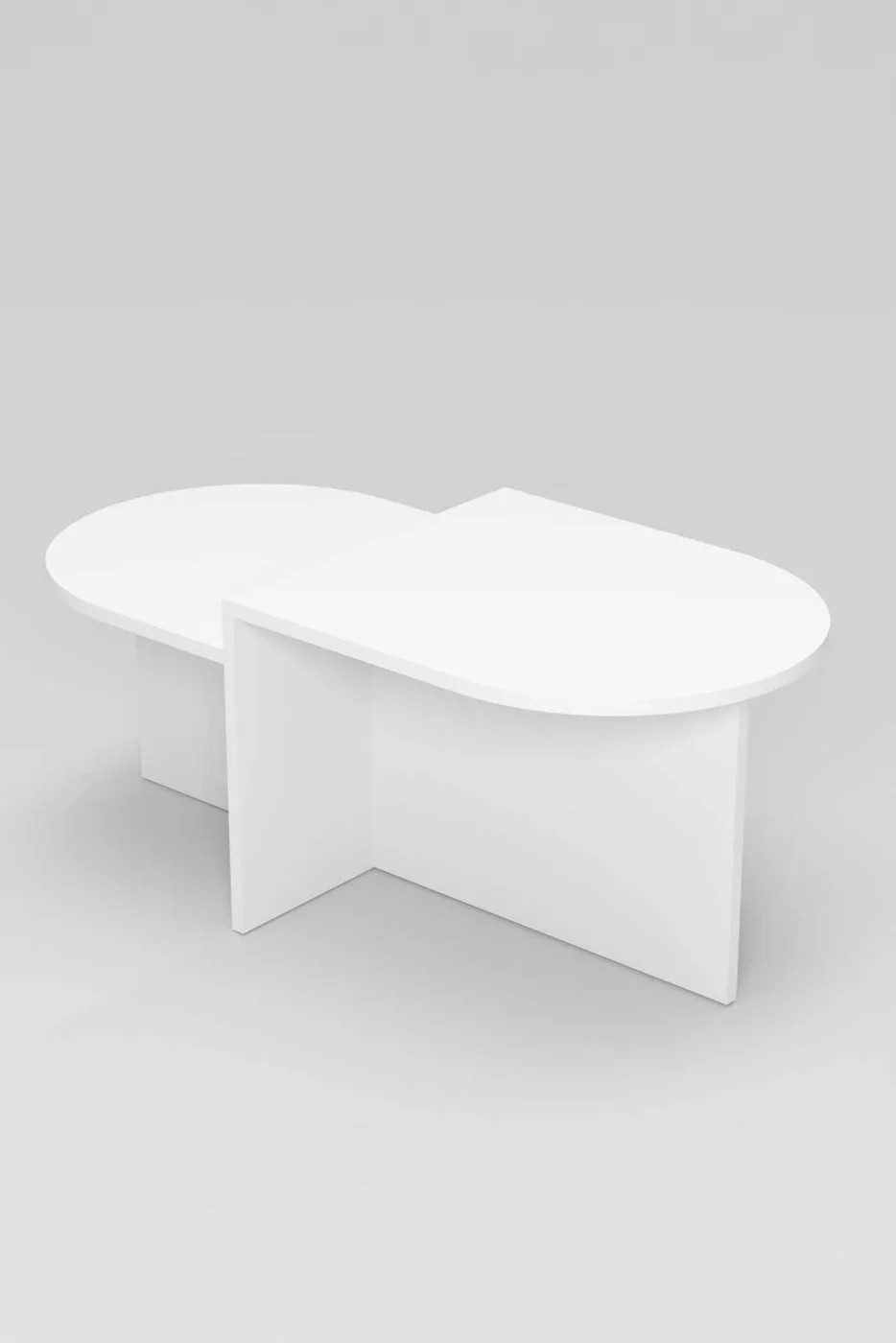 Setro Ovaler Couchtisch - Weiß