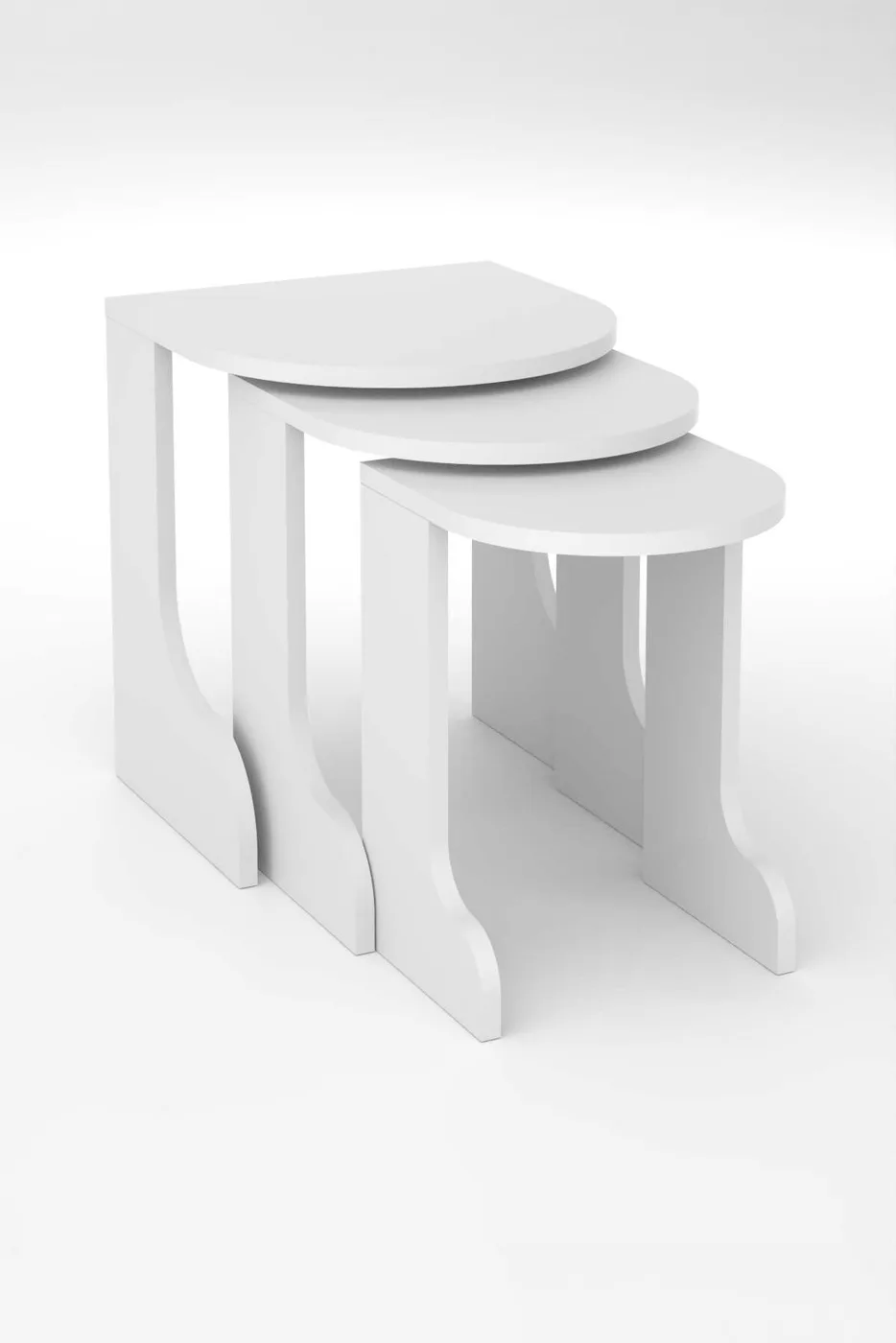 Setro 3-Piece Round Nesting Table Set - White