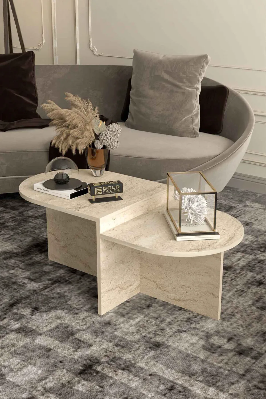Setro Oval Coffee Table - Multicolour