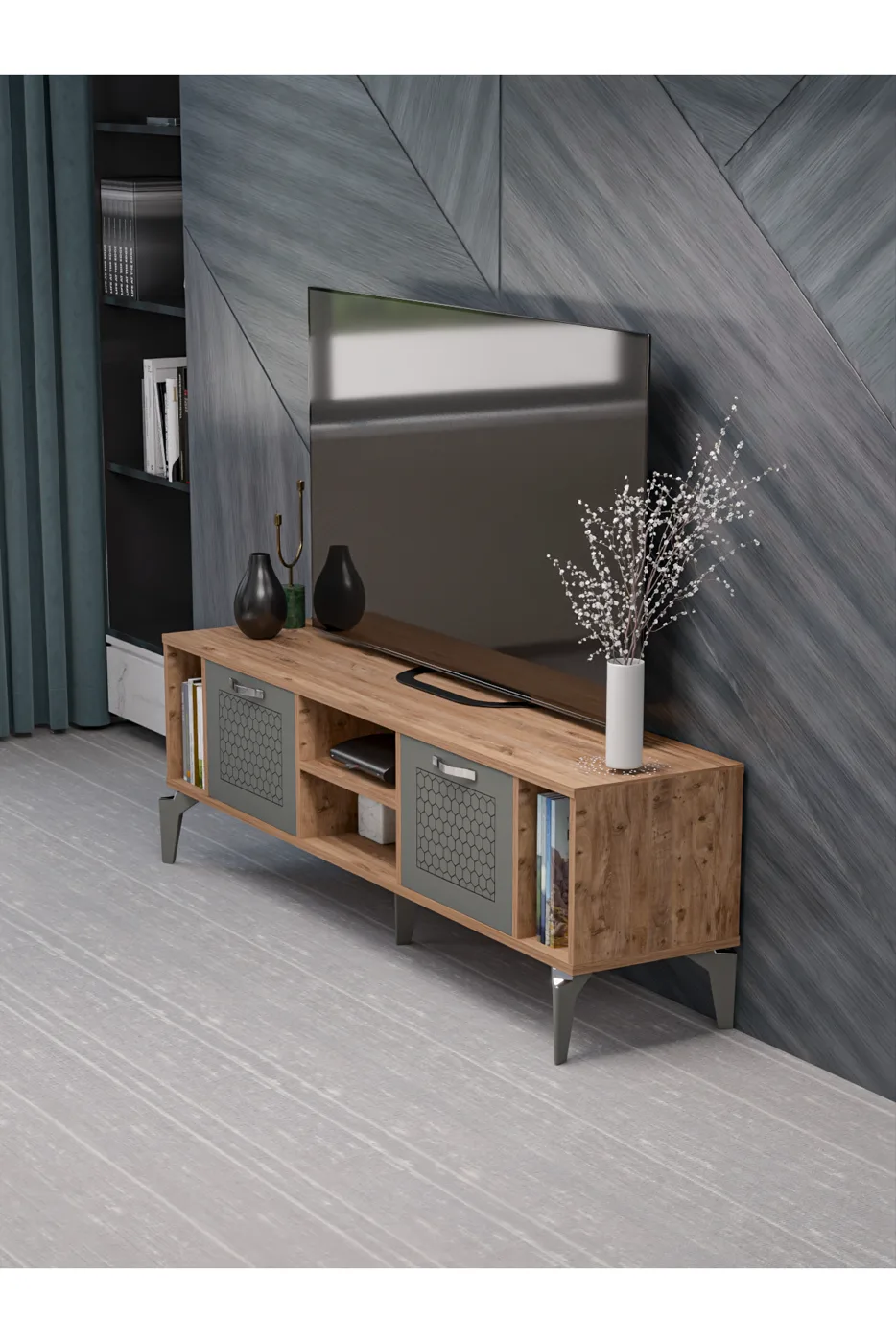 TV Unit - Metallic