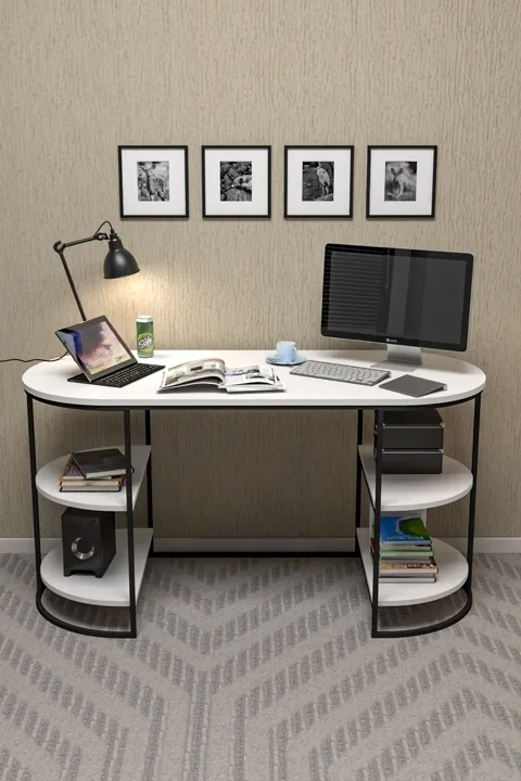 2-Piece Dolunay Desk - White