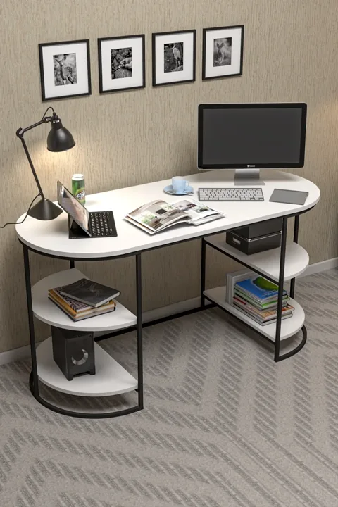 2-Piece Dolunay Desk - White
