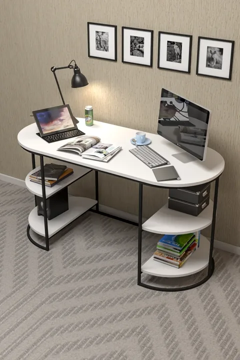 2-Piece Dolunay Desk - White