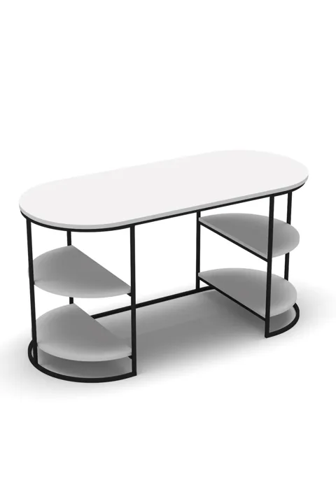 2-Piece Dolunay Desk - White
