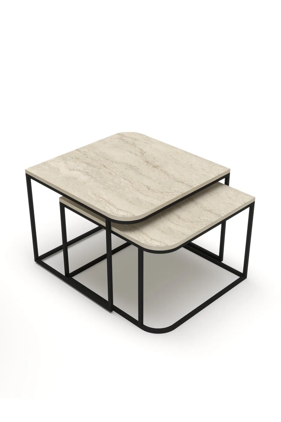 Damla 2-Piece Square Coffee Table - Multicolour