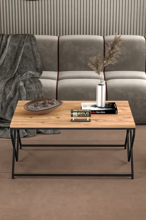 V Lux Square Coffee Table - Brown