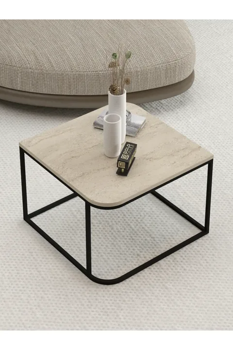 Damla Quadratischer Couchtisch - Beige