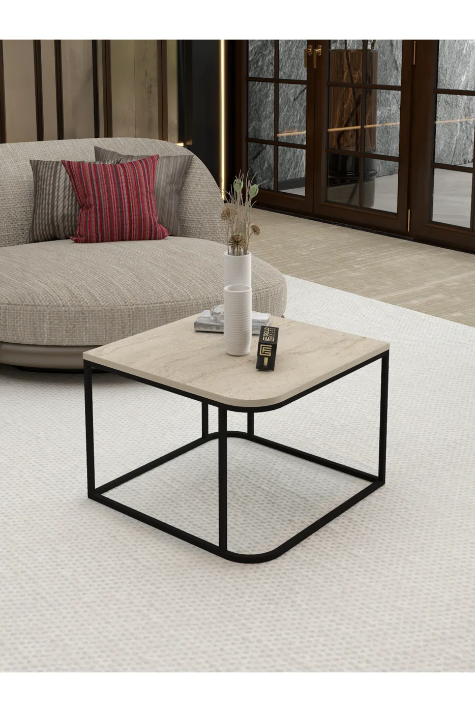Damla Quadratischer Couchtisch - Beige