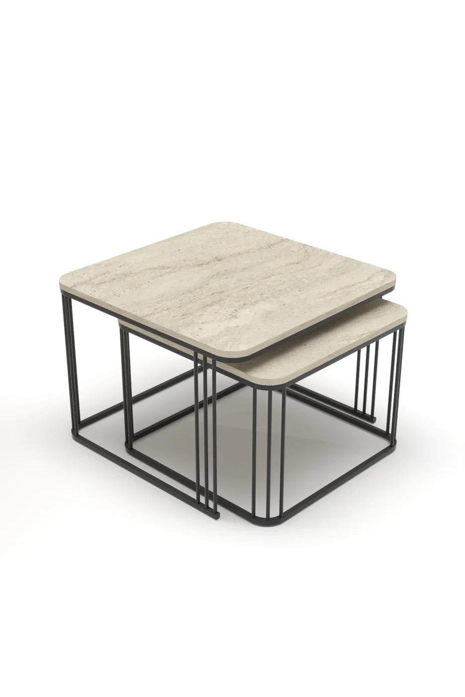 Alize 2-Piece Square Coffee Table - Beige