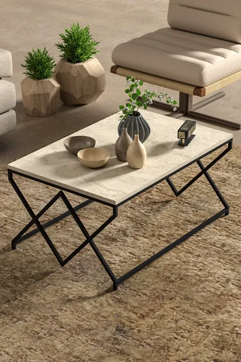 V Lux Quadratischer Couchtisch - Beige