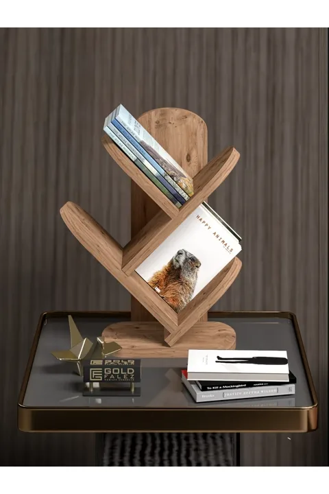 3-Shelf Tabletop Bookcase - Brown