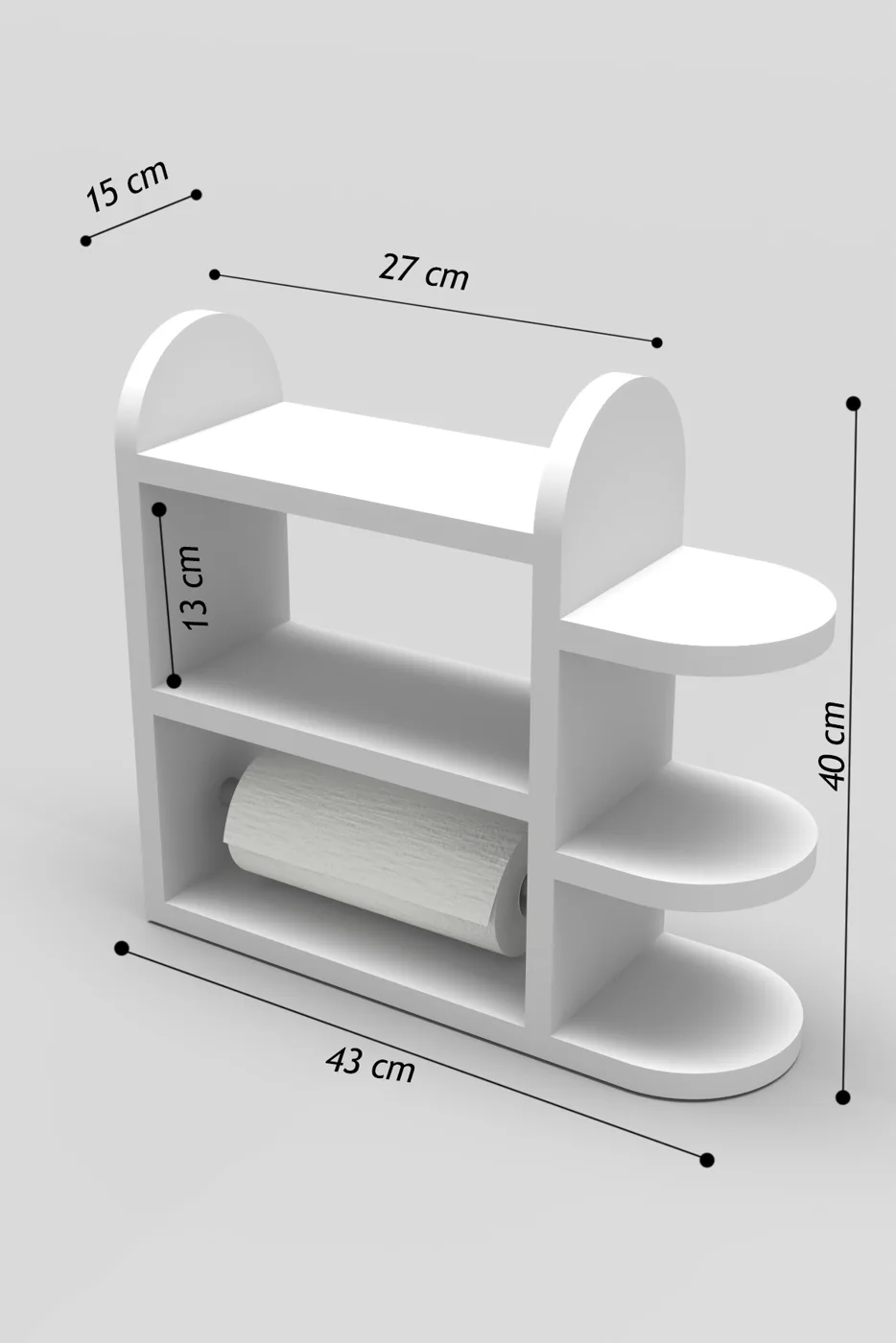 Multi-Purpose Kitchen Shelf, Spice Rack & Napkin Holder - Brown