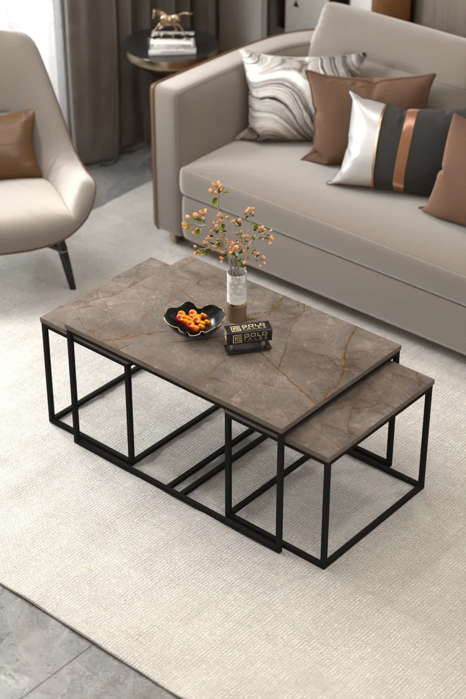 Flora Coffee & Nesting Table Set - Multicolour