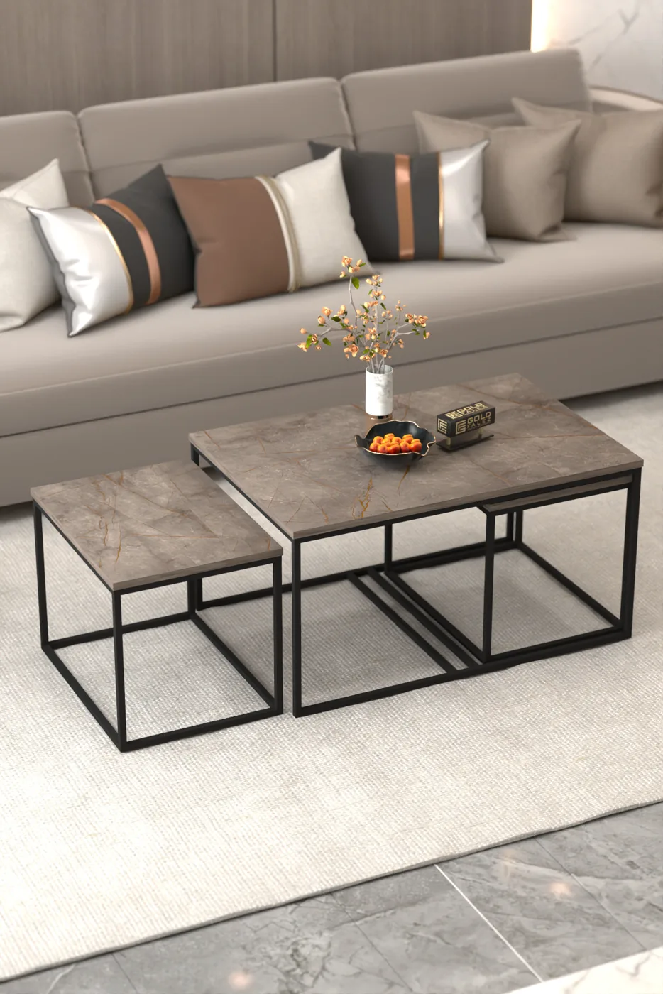 Flora Coffee & Nesting Table Set - Multicolour