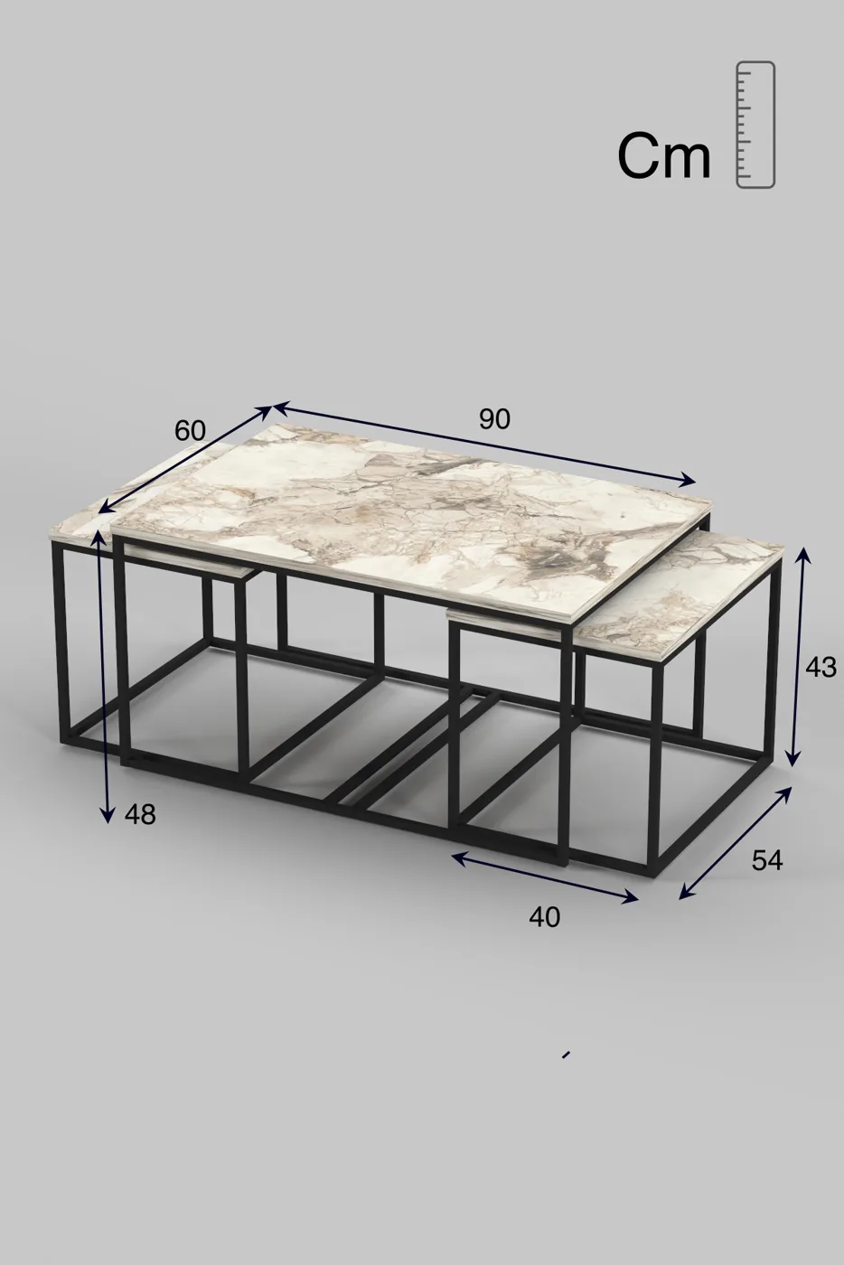 Flora Coffee & Nesting Table Set - Ecru