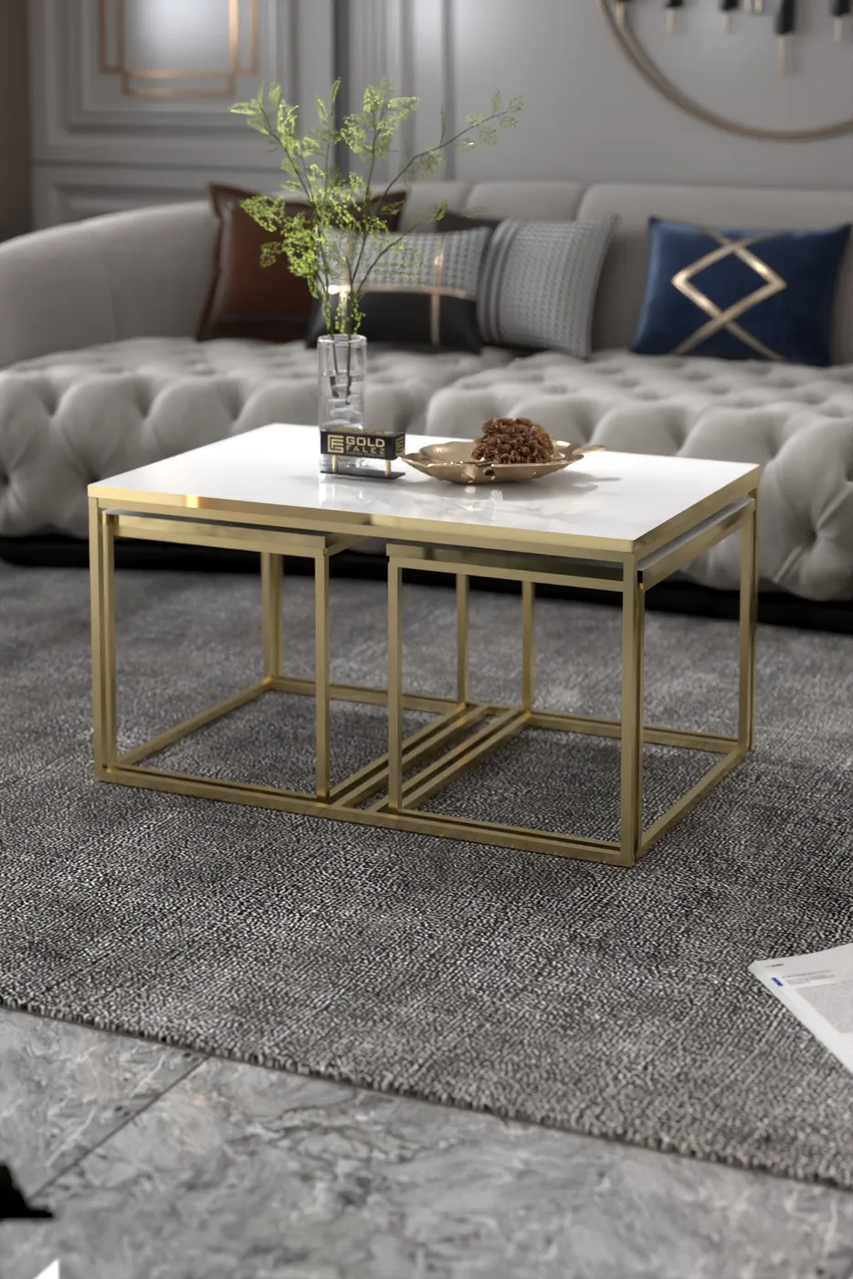 Flora Coffee & Nesting Table Set - Yellow