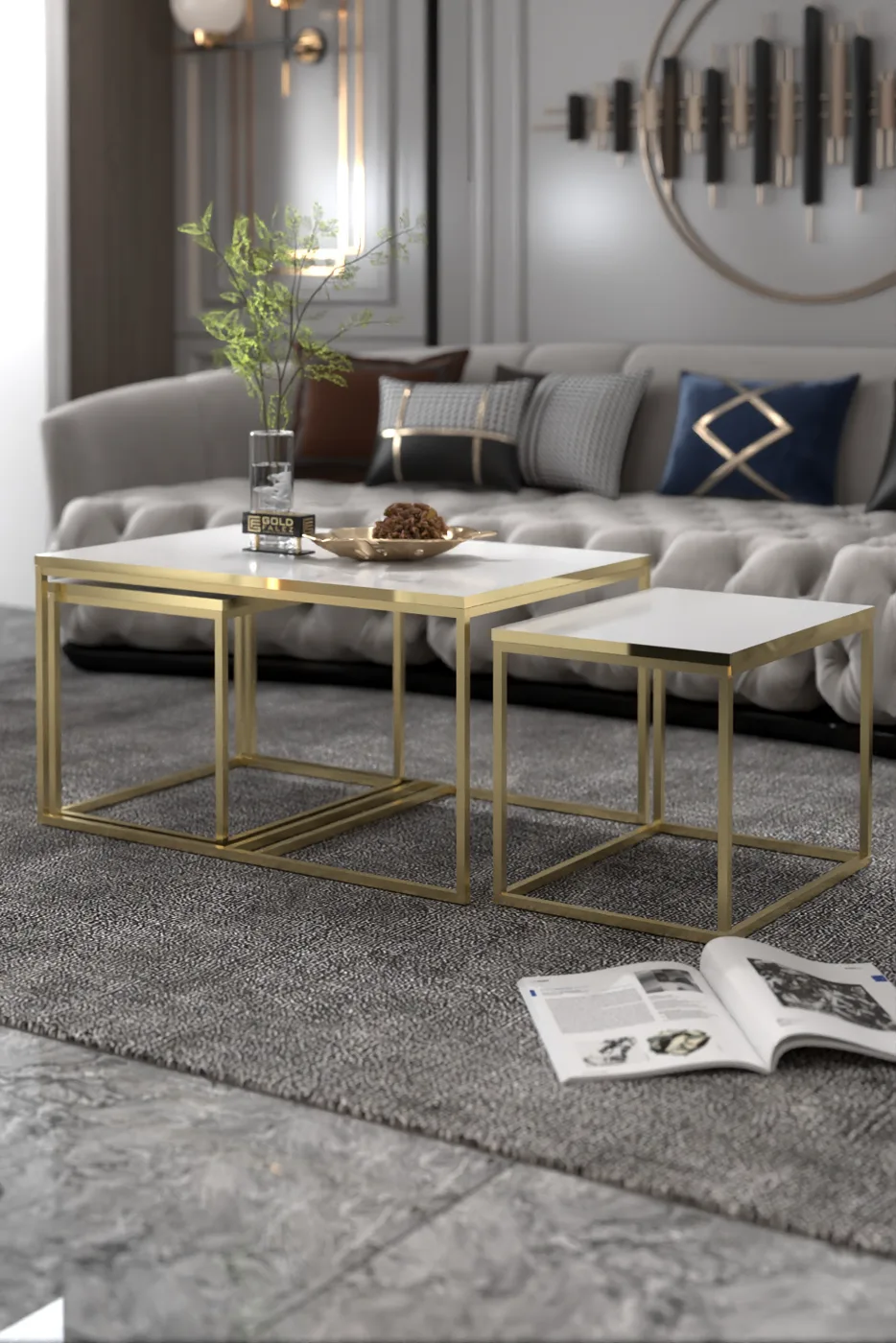 Flora Coffee & Nesting Table Set - Yellow
