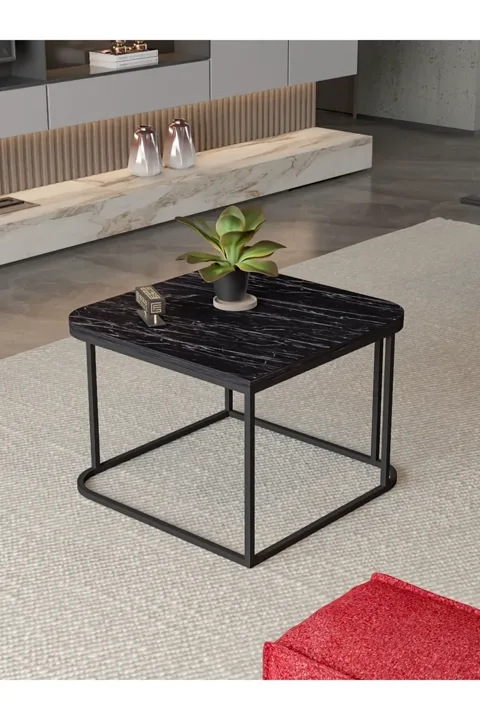 Damla Square Coffee Table - Black