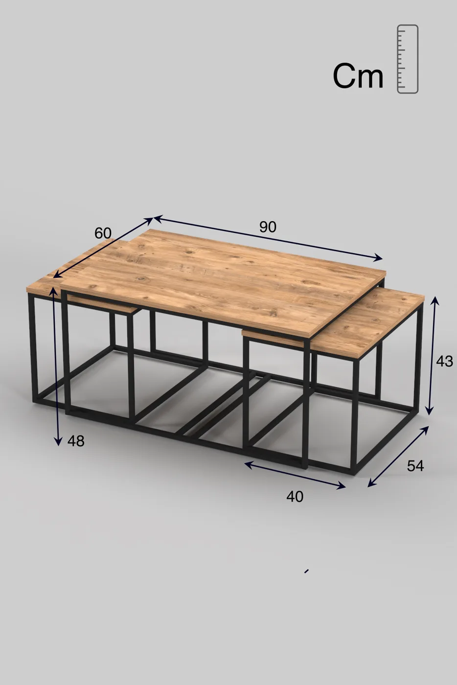 Flora Coffee & Nesting Table Set - Brown