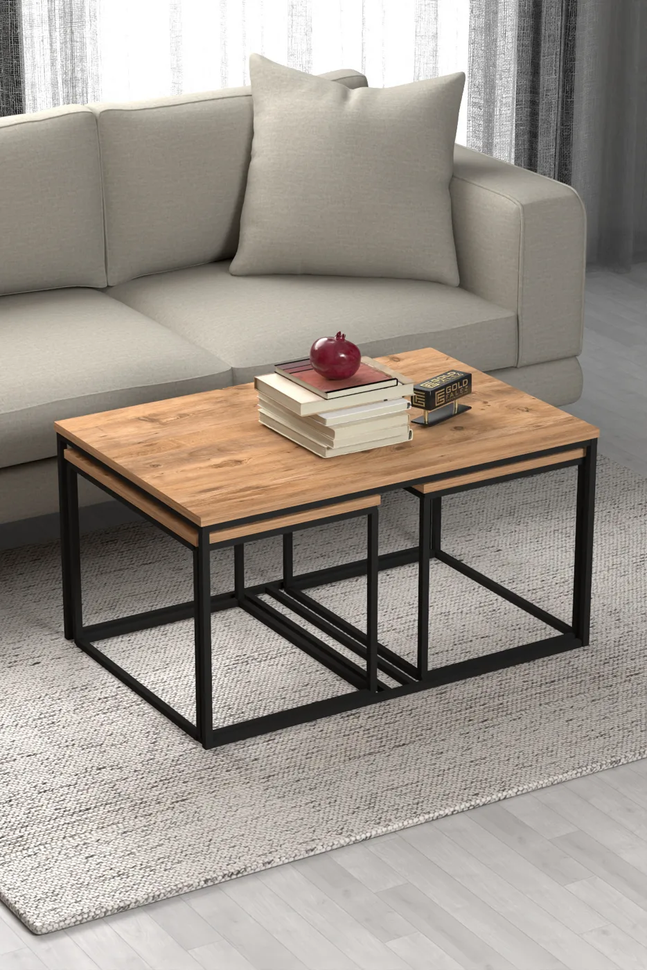 Flora Coffee & Nesting Table Set - Brown