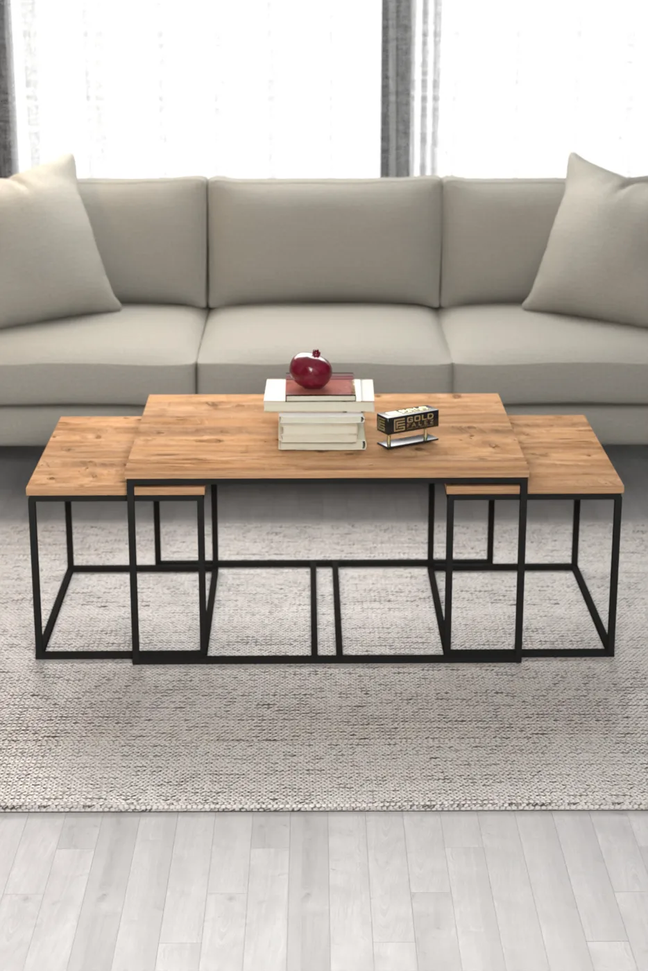 Flora Coffee & Nesting Table Set - Brown