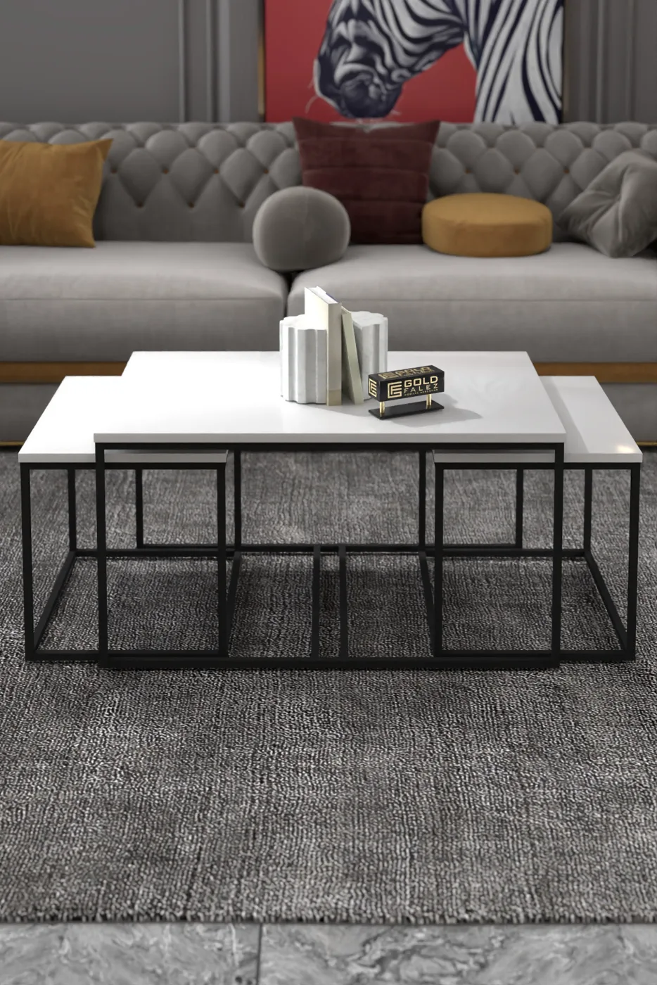 Flora Coffee & Nesting Table Set - White