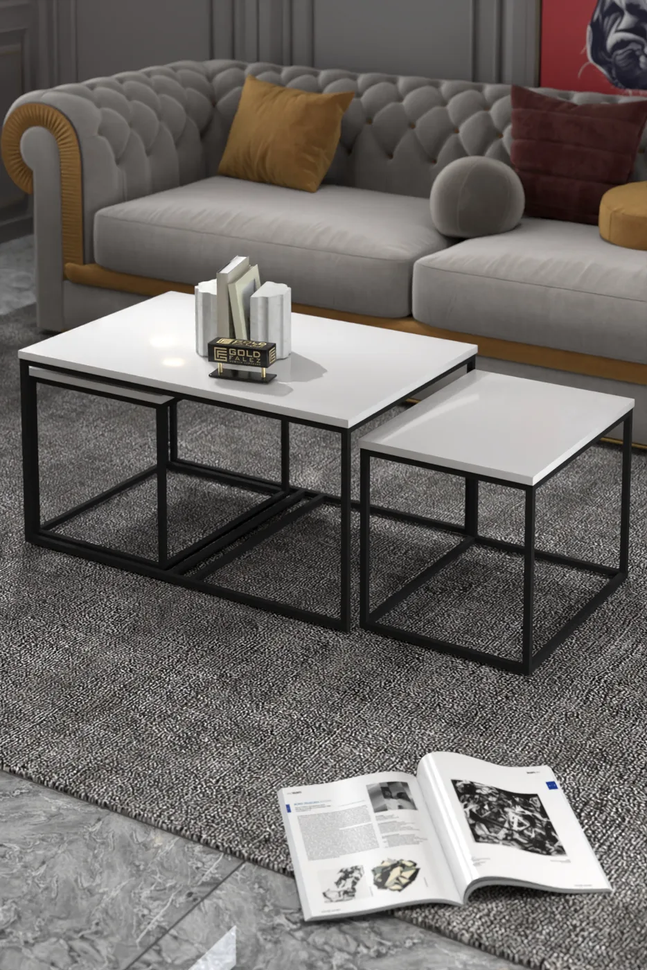 Flora Coffee & Nesting Table Set - White