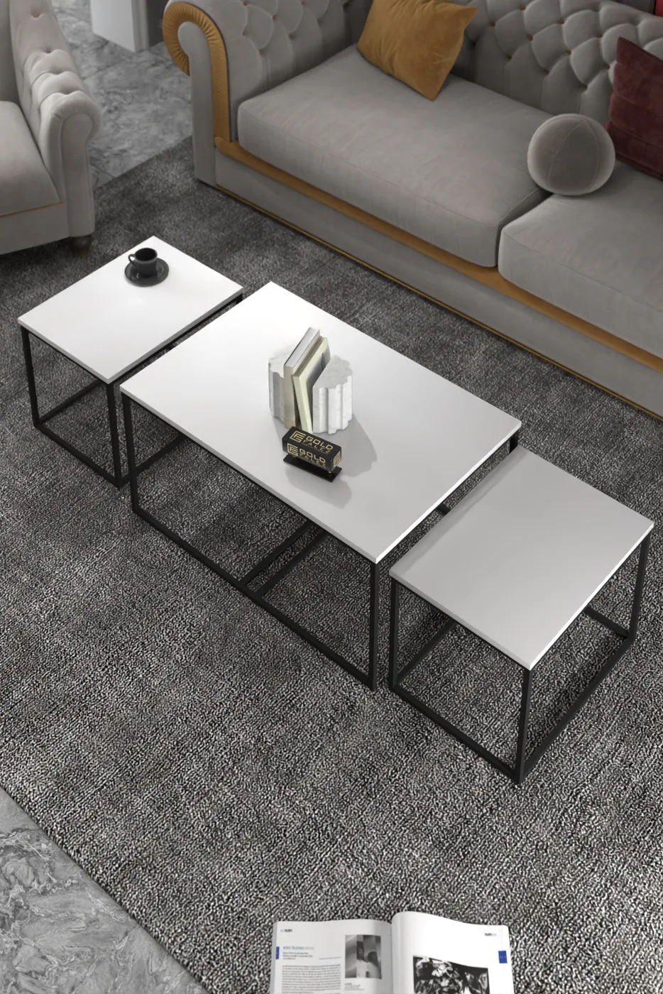 Flora Coffee & Nesting Table Set - White